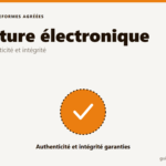 Illustration du certificat et de la signature électronique garantissant l'authenticité d'une facture