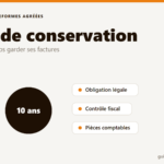Illustration des délais légaux de conservation des factures (6 à 10 ans)