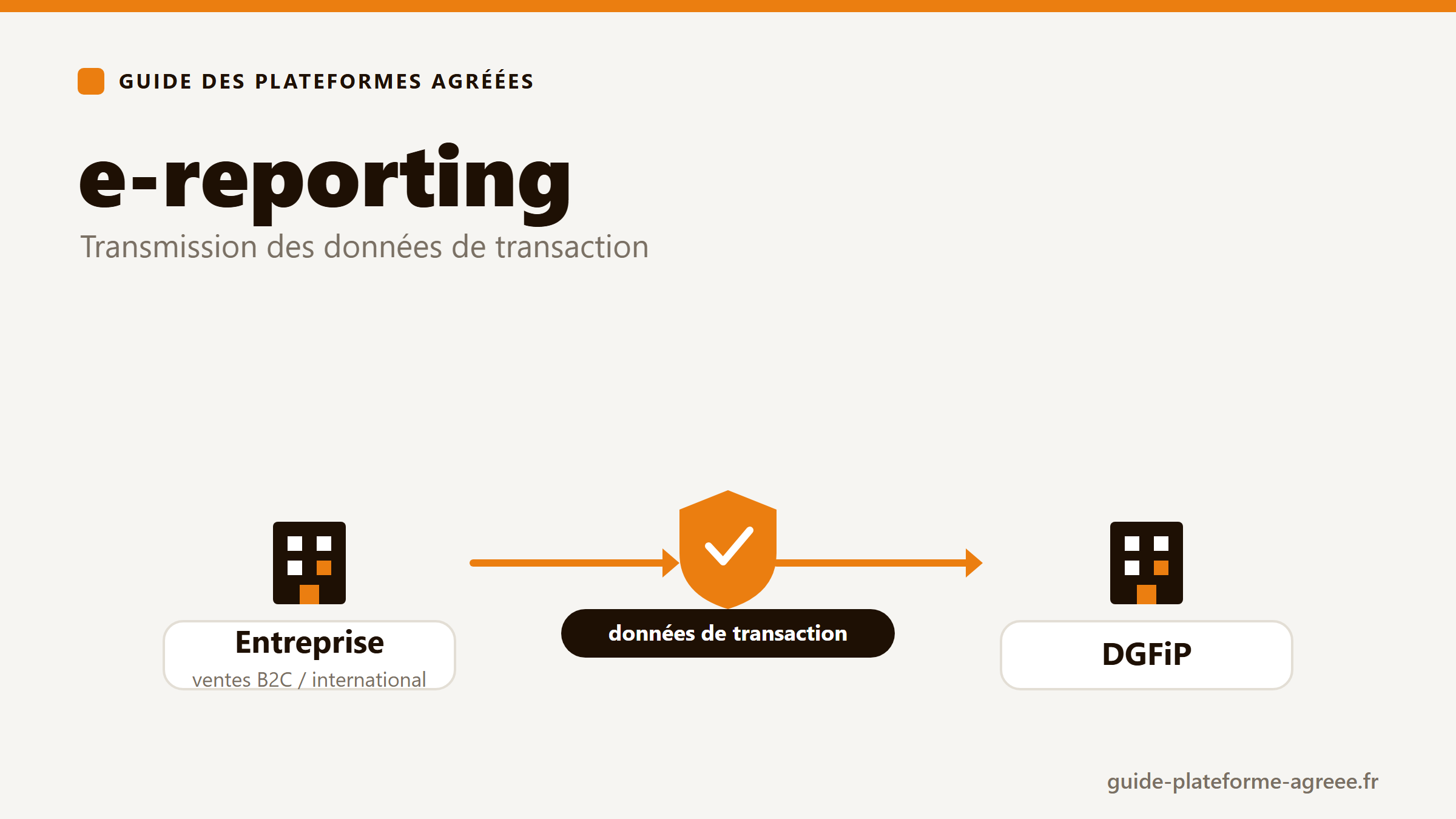 Illustration de l'e-reporting : transmission des données de transactions B2C et internationales à la DGFiP