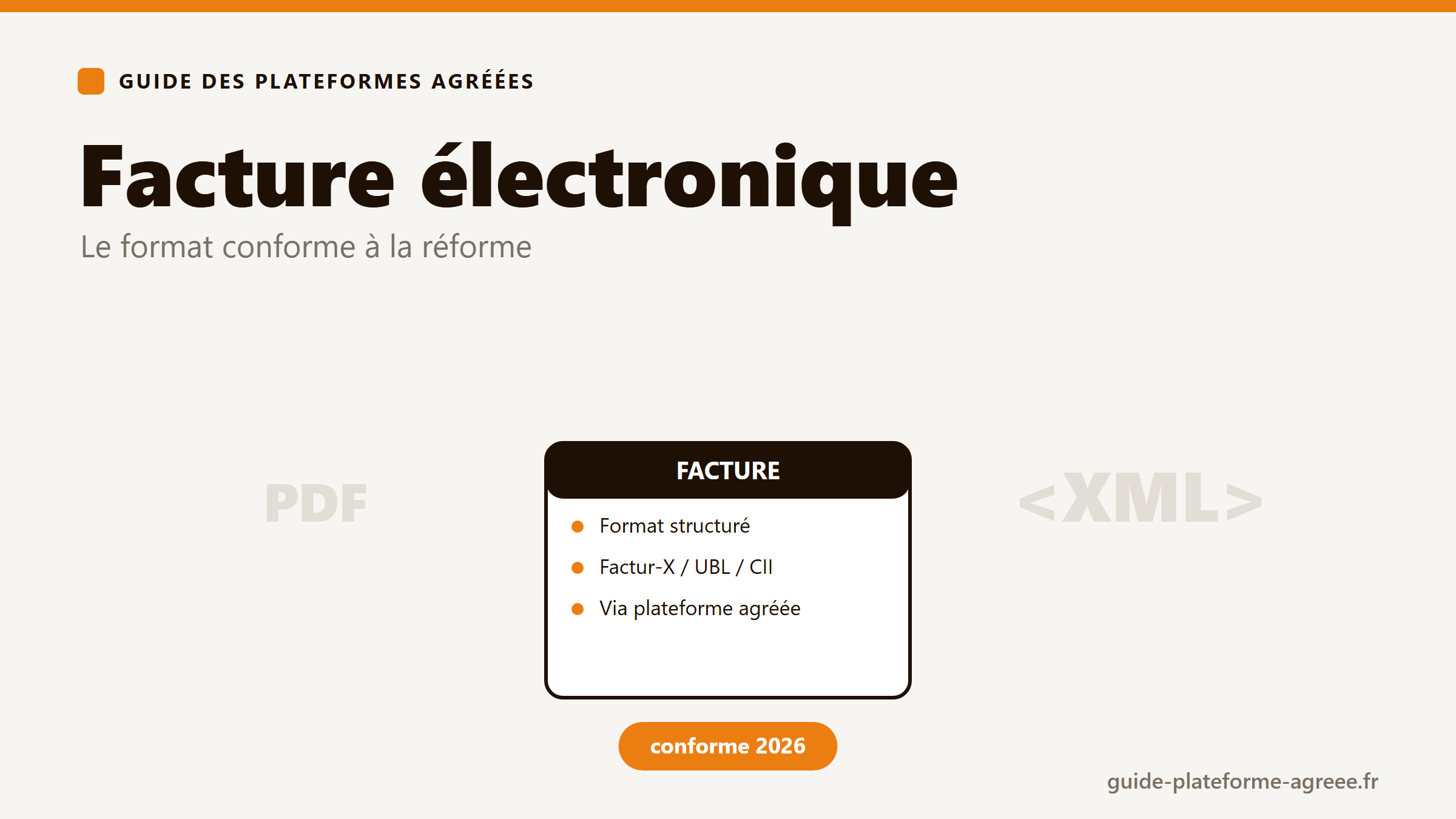 Illustration de la facture électronique, format structuré conforme à la réforme 2026